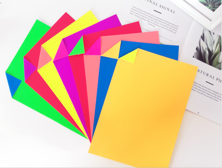荧光8色双面双色厚型卡纸手工纸DIY专用纸