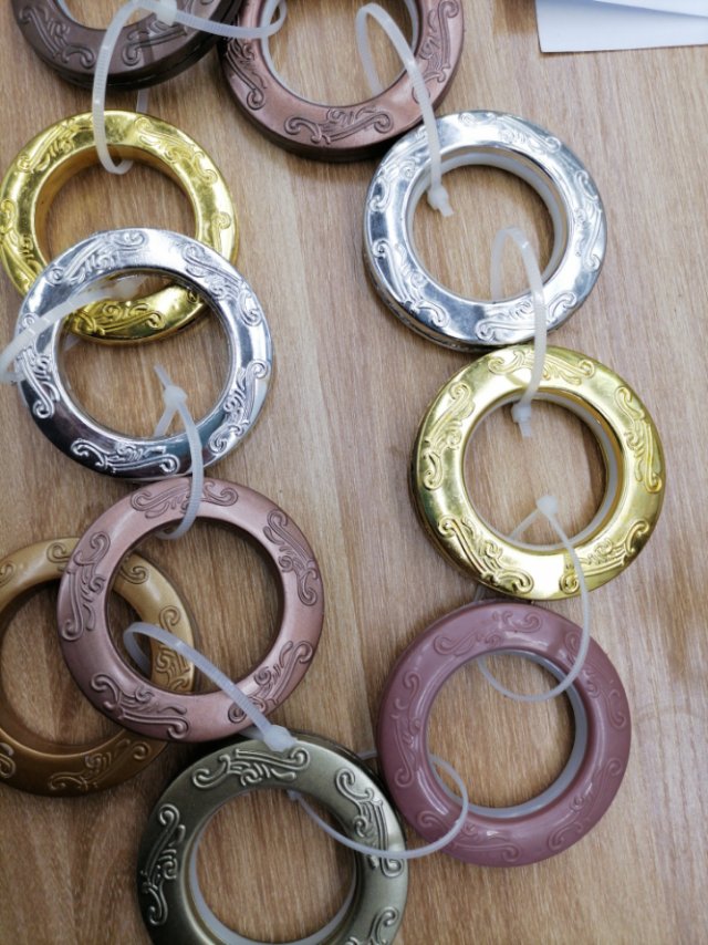 带花纹窗帘打孔环圈罗马圈环扣消音罗马杆配件