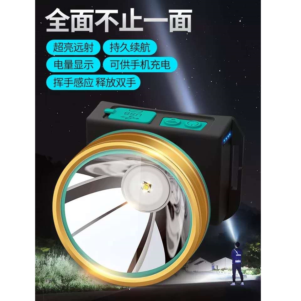 LED头灯强光超亮充电头戴式夜钓超轻小号远射户外电筒图