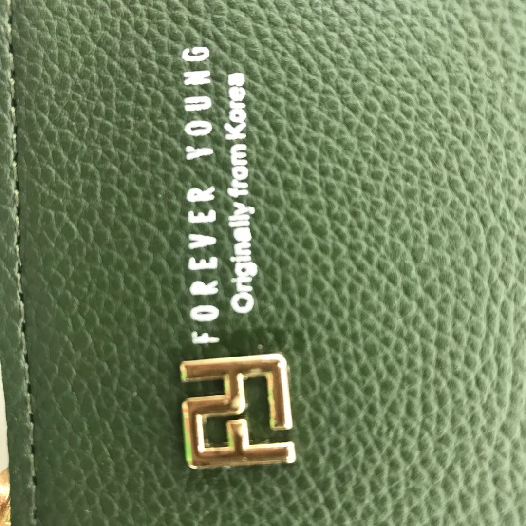 Women's Purse Short Green Fashion Folding Purse Women's Small Change Clip Specification drawing