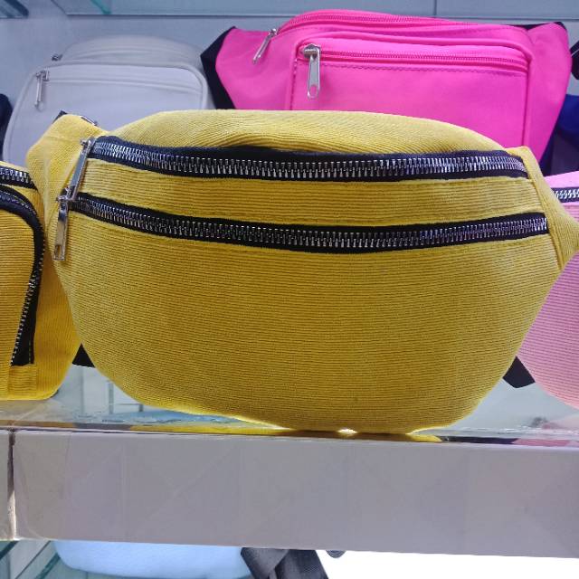 Crossbody bag between yellow corduroy waist thumbnail
