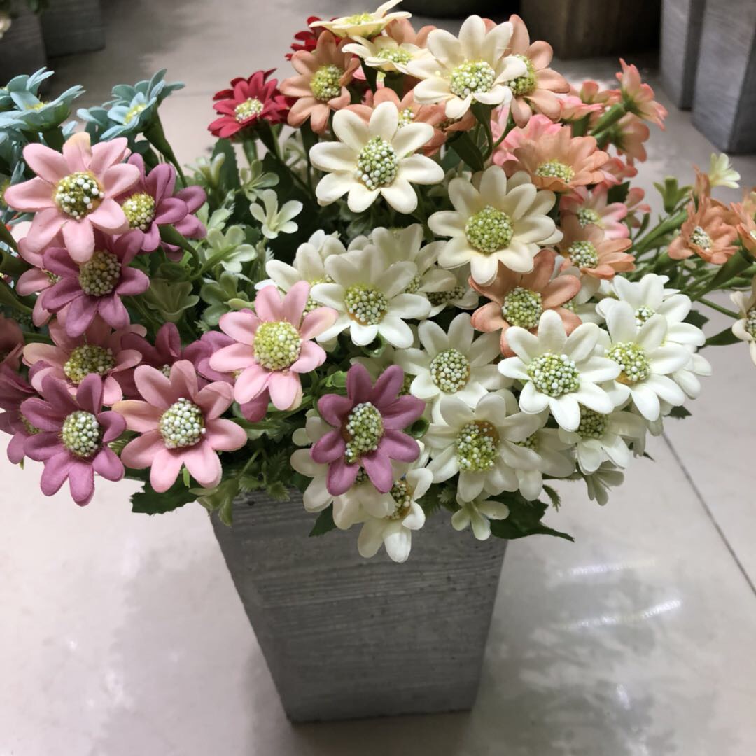 Simulated oil painting, Daisy, silk flower, artificial flower, home living room table decoration, flower placement