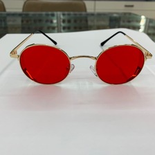 欧美街拍复古超小框太阳镜男女凹造型网红款挂鼻墨镜个性椭圆眼镜