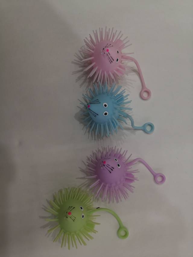 4色小老鼠造型带灯光PVA仿真玩具可爱软绵绵的PU减压恶搞玩具图