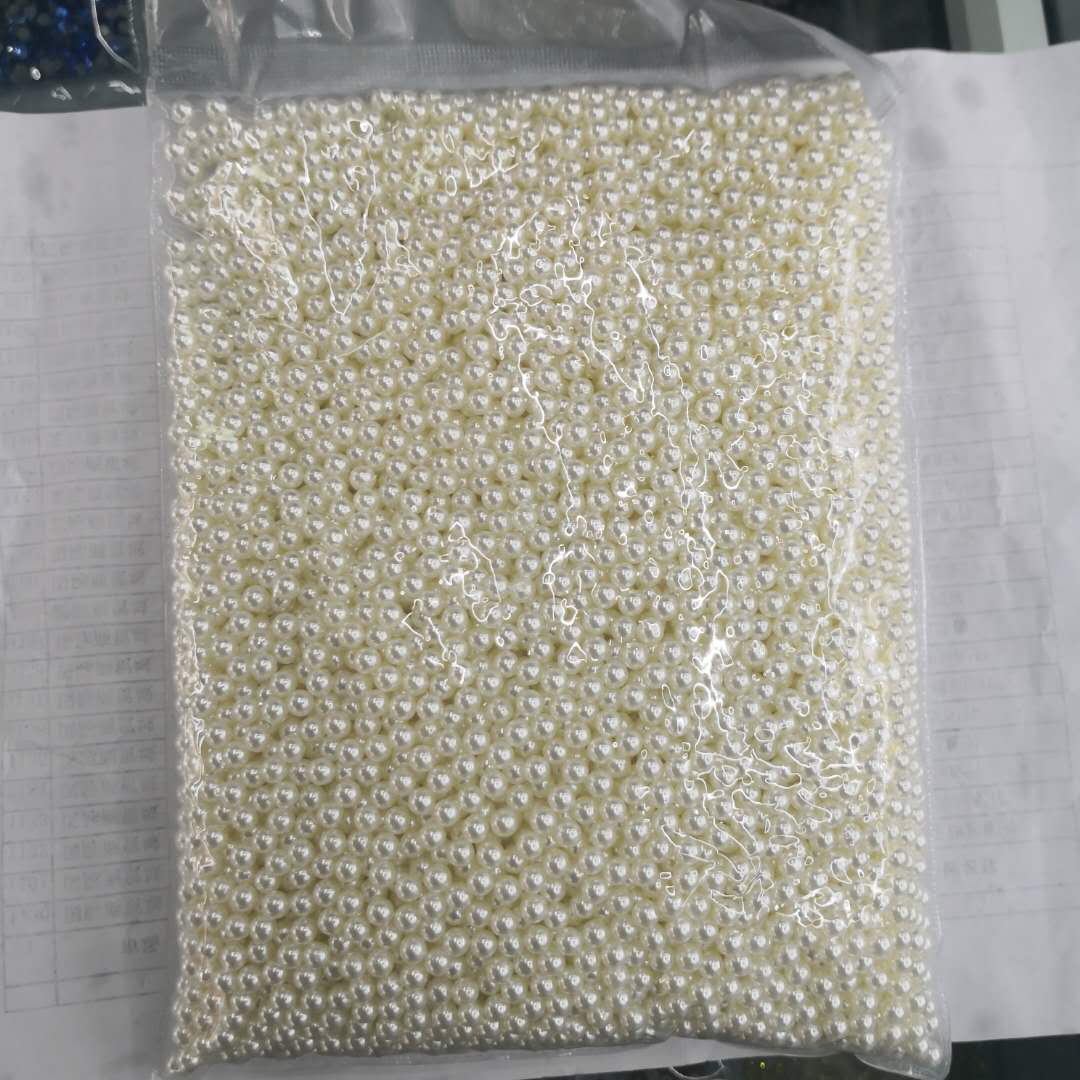 Simulated beige plastic pearl DIY jewelry accessories, crystal bead curtain, positioning beads, eco-friendly positioning tube beads, hand-strung beads details Picture