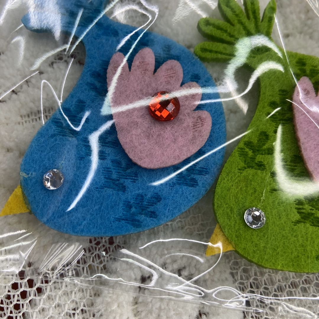 Haiming Toys Educational Toys Educational Toys Handmade Toys New Felt Three-Dimensional Hand-Made Bird With Diamond Jewelry Accessories Toy Accessories details Picture