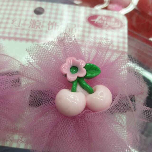 Cute Cherry Pink Lace Bow Hair Clip Headband Internet Celebrity Headband Headband Out Of Stock details Picture