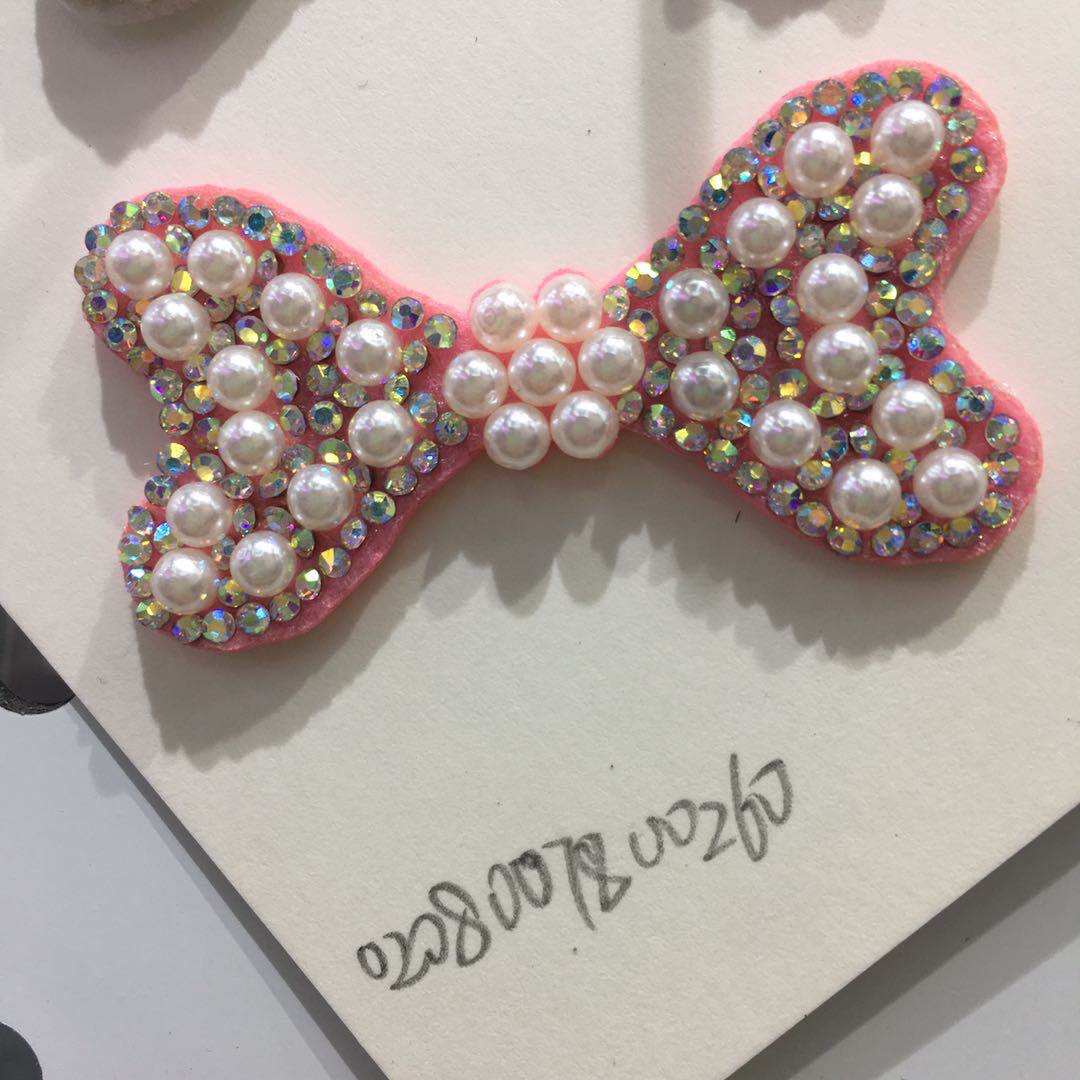 Accessories Pearl Bow Hairpin Set Diamond Rhinodrill Cross Clip Headwear Non-Woven Stick Diamond Butterfly Children's Headband Accessories Diy Hair Accessories Headband Decorative Accessories details Picture
