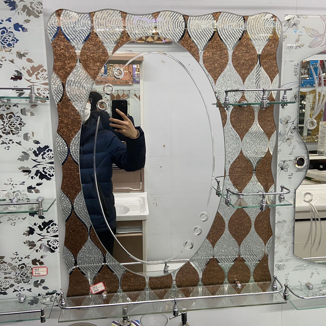 浴室镜壁挂镜子卫浴镜化妆镜带框镜防水防爆高清洗手间