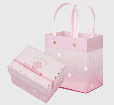 New cherry blossom gift box, lipstick and lip gloss gift box, mini watch and jewelry, small packaging, empty box