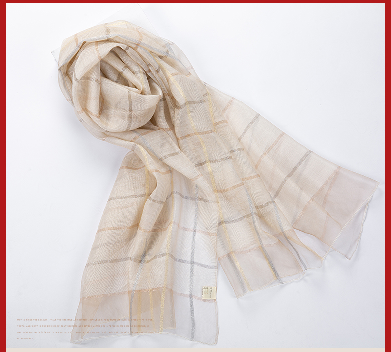 Women's Fashion Trend All-In-One Warm Plaid Silk Wool Blend Scarf