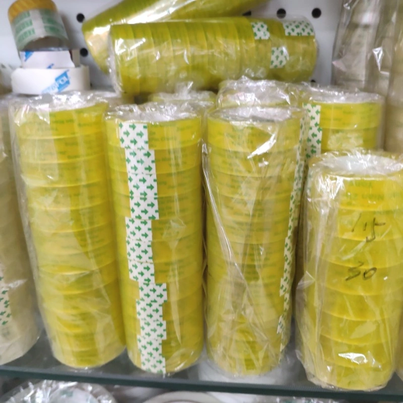 Transparent Light Yellow Stationery Small Tape Manual Packaging Students Diy Tape Custom Specifications Large Low Price Wholesale
