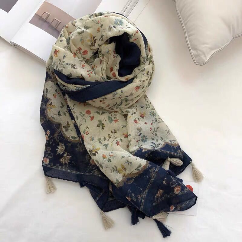Ladies Fashion Trend With New Literary Gauze Scarf Scarf Specification drawing