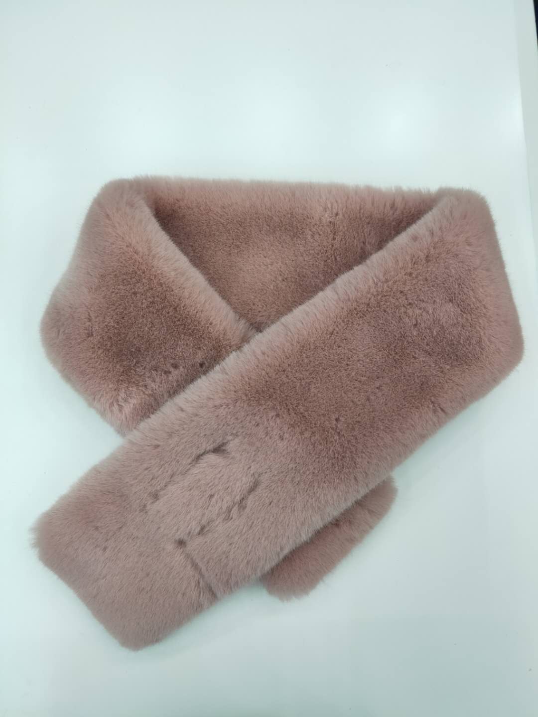 Casual Fashion Scarf Plush Collar Pinkish Short