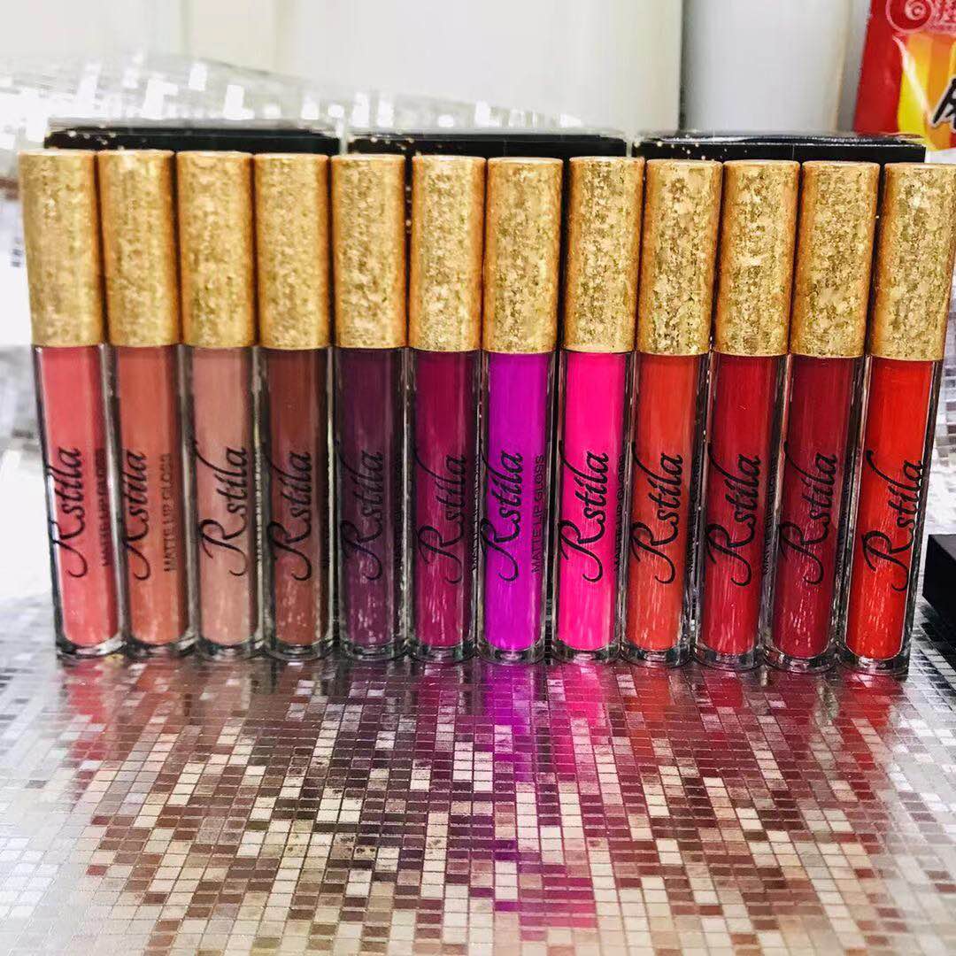 Rstila two groups of 12-color velvet lip gloss lip gloss waterproof and sweatproof color makeup wholesale thumbnail