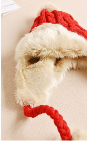 Knitted wool Lei Feng hat ear cap fashion playful plus fleece Specification drawing