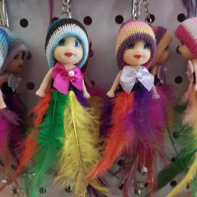 Feather Blur Doll Keychain Cute Princess Girl Bag Hanging Children's Schoolbag Doll