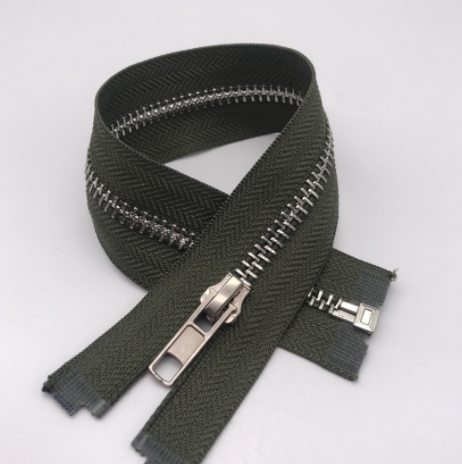 Light Gold Teeth Double Open 5# Metal Zipper Men's Front Flap Metal Zipper Outdoor Clothing Zipper Specification drawing