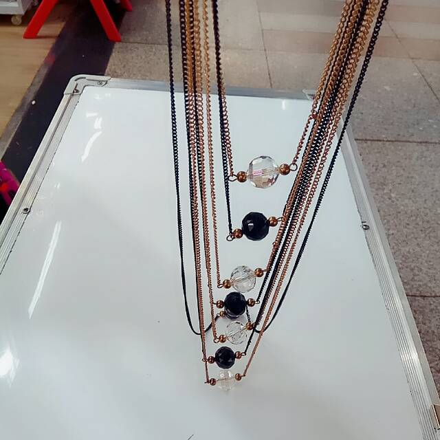Direct sales of two-color zircon chain necklace jewelry from the manufacturer Specification image
