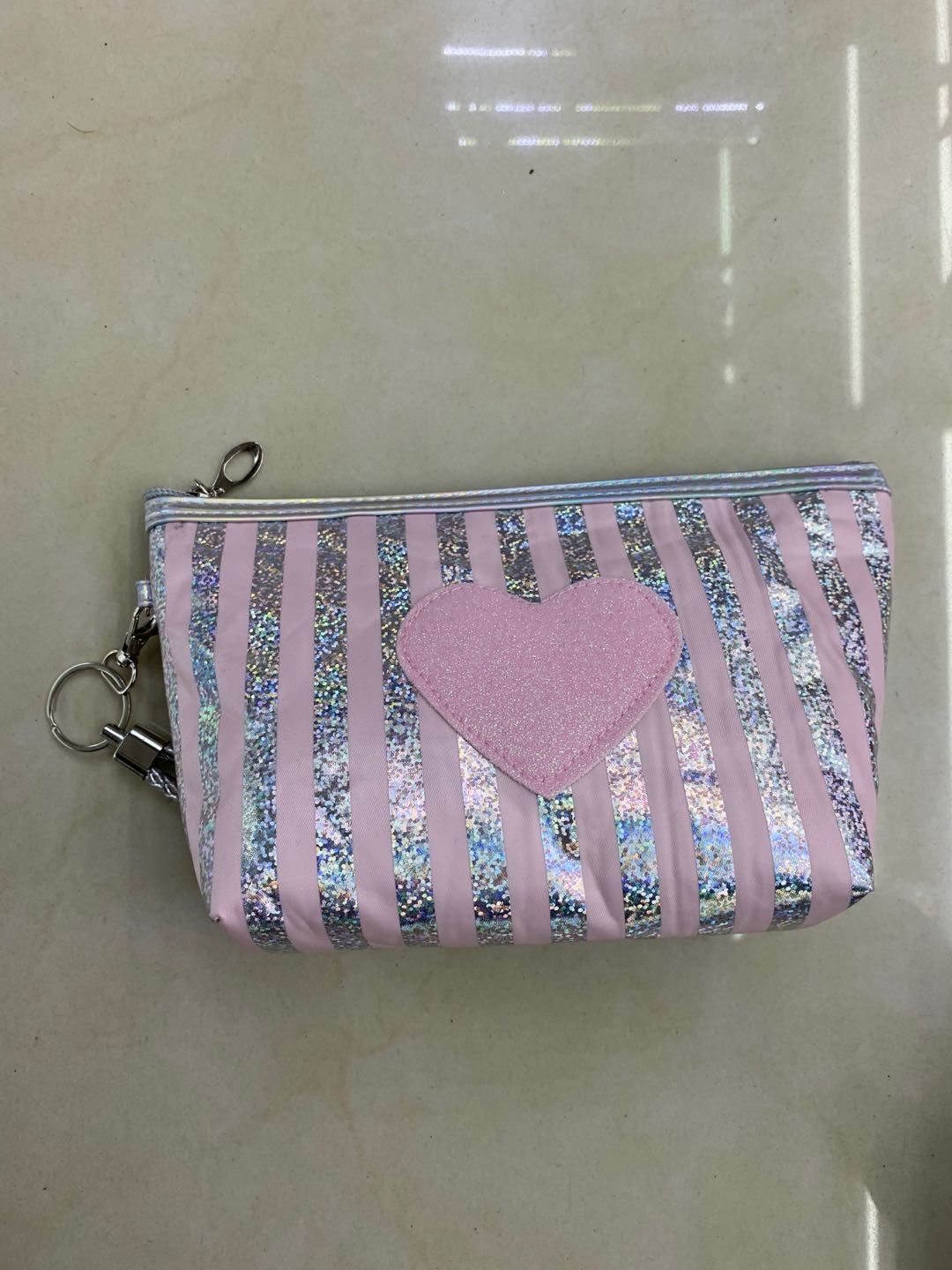 Striped Storage Bag Portable Travel Lipstick Makeup Bag