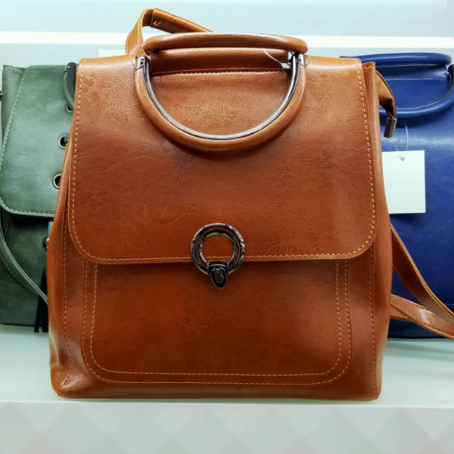 Women's leather handbag Carrying body bag dual-purpose stylish backpack thumbnail
