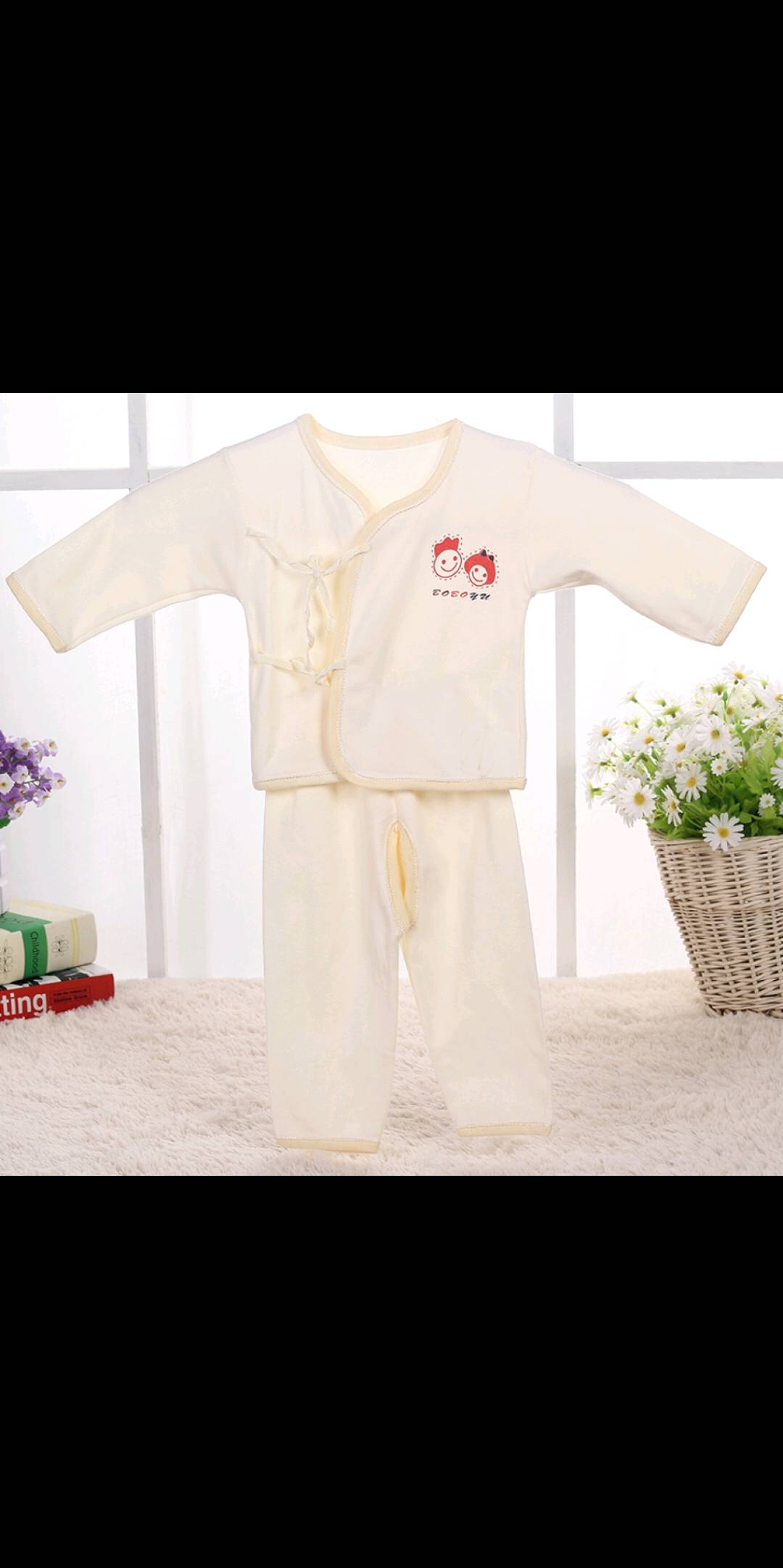 Tong Yin Newborn Clothes 0-3 Months Pure Cotton Newborn Baby Underwear Set Infant Monk Clothing Spring And Autumn Specification drawing