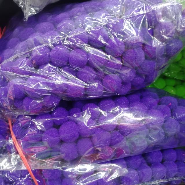 Small purple wool acrylic ball thumbnail