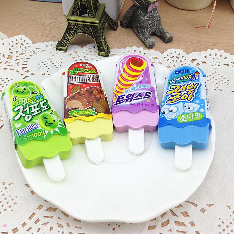 Creative and cute ice cream, cartoon eraser, exam eraser, double-leaf stationery Specification image