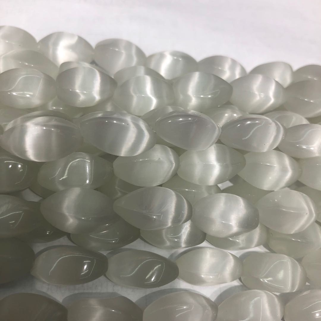 转珠扭珠猫眼石白色不规则清新潮流配饰耳饰项链细节图