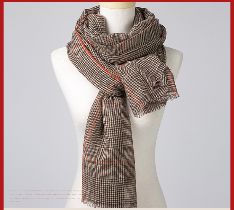 Women's Fashion Trend All-Match Warm Plaid Wool Yarn-Dyed Scarf