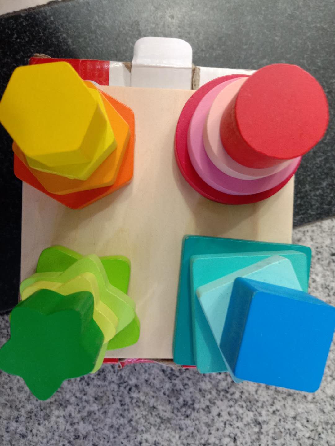 早教益智玩具手眼协调感官几何形状配对套柱蒙特梭利家庭教具