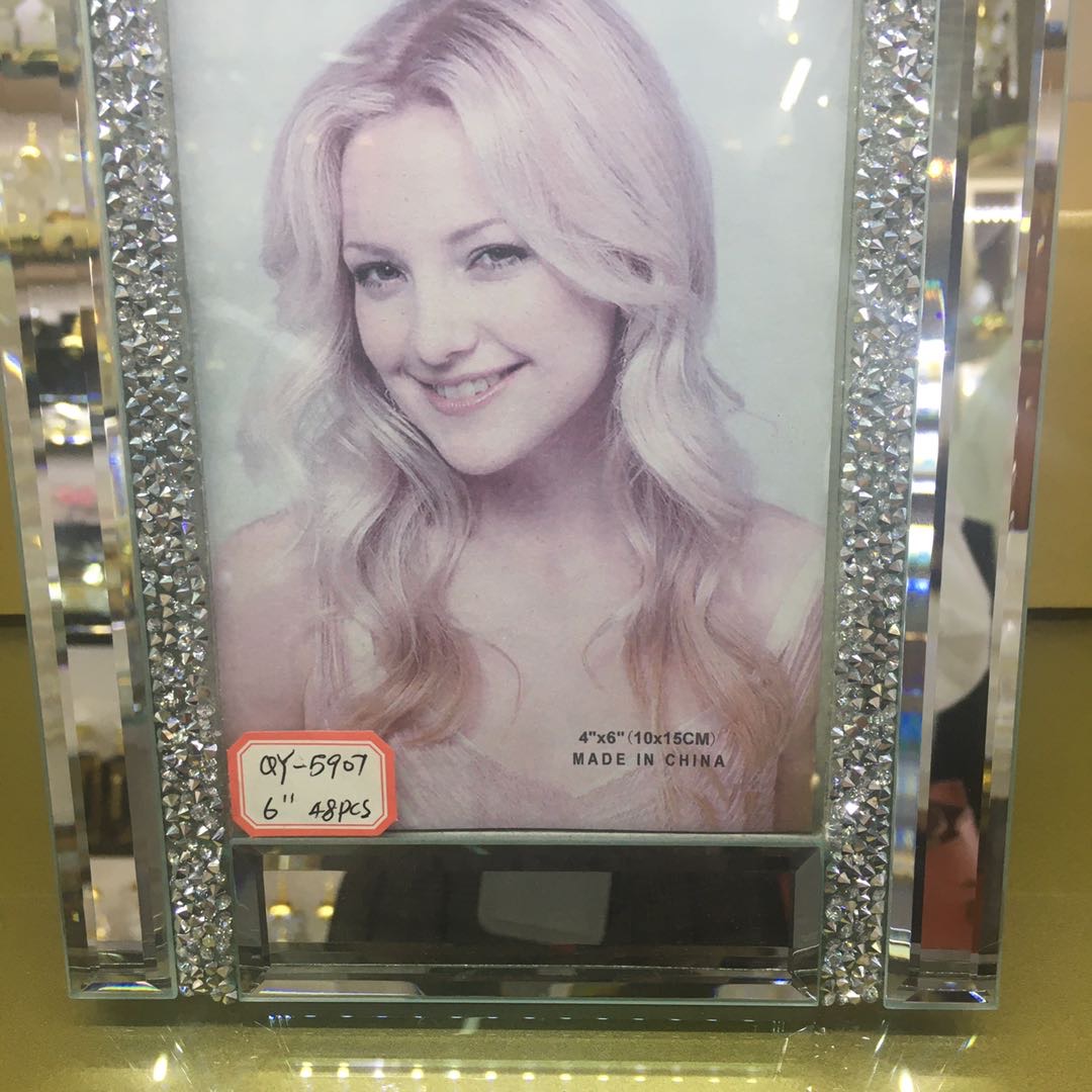 QY-5907 6寸水晶带钻相框 家居相柜摆台 床头柜相框摆台细节图