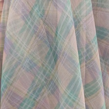 蓝绿方格网纱服装装饰布多色可选价格面议