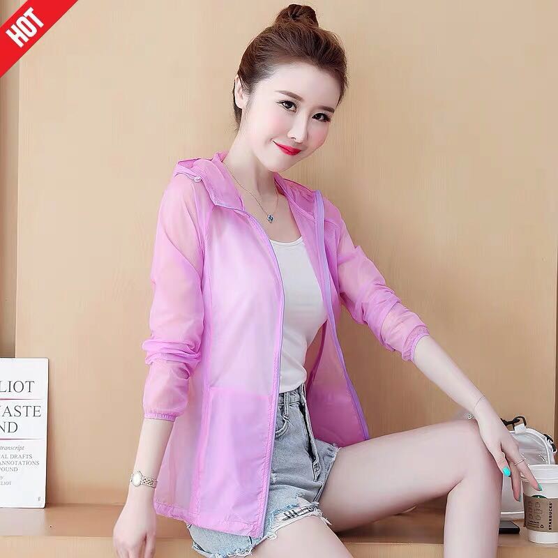 New summer student chiffon shirt breathable and uv resistant coat and sun block thumbnail