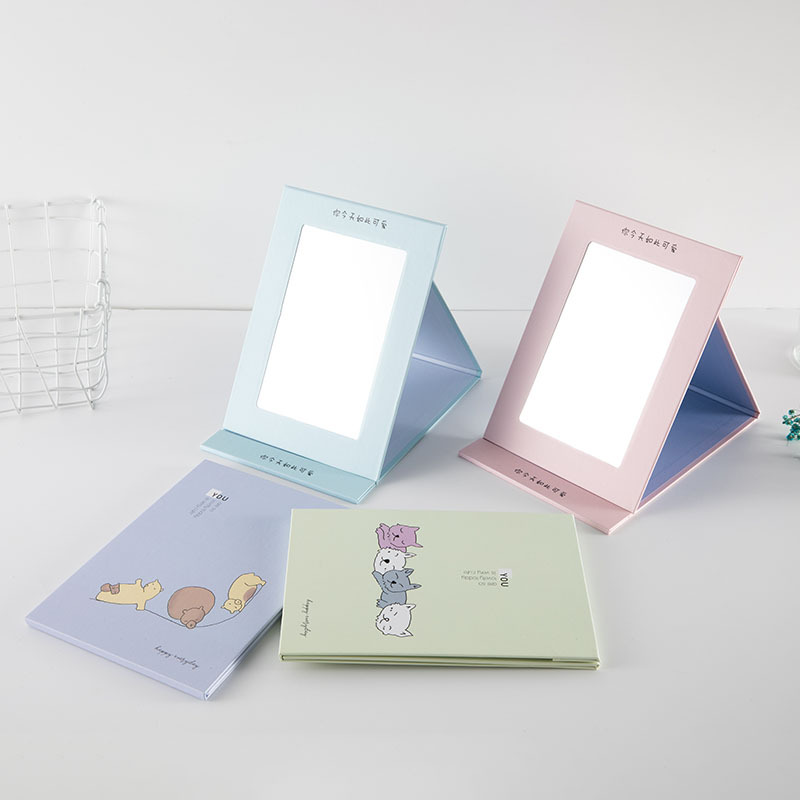 创意卡通折叠纸镜猫咪纸镜女生宿舍台式化妆镜多款可选礼品镜子1详情3