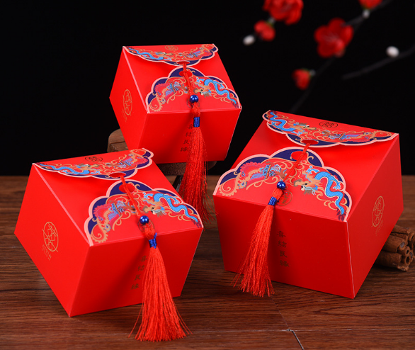 中国风创意喜糖盒子批发 手提喜糖袋纸质礼品袋婚庆用品糖果盒图