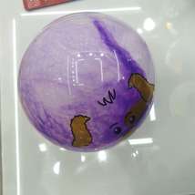 PU皮革贴皮足球卡通紫色小狗头足球儿童体育足球