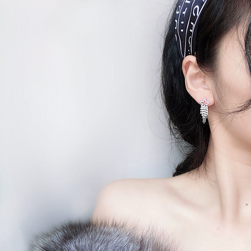小清新韩版饰品流星造型耳环微镶锆石耳饰气质甜美可爱耳饰细节图
