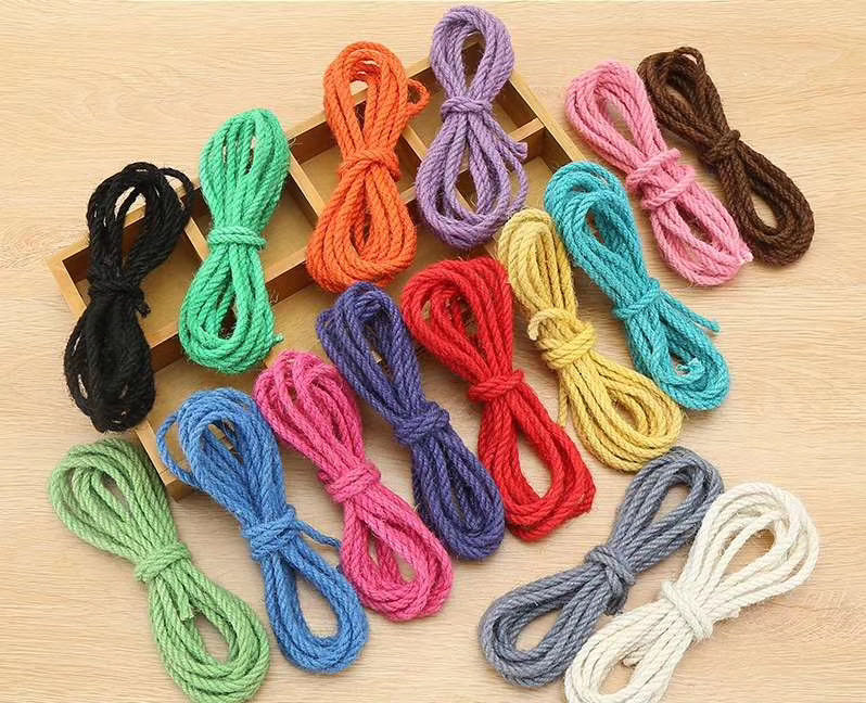 彩色麻绳粗麻绳DIY彩色手工粗麻绳DIY手工装饰包装麻绳