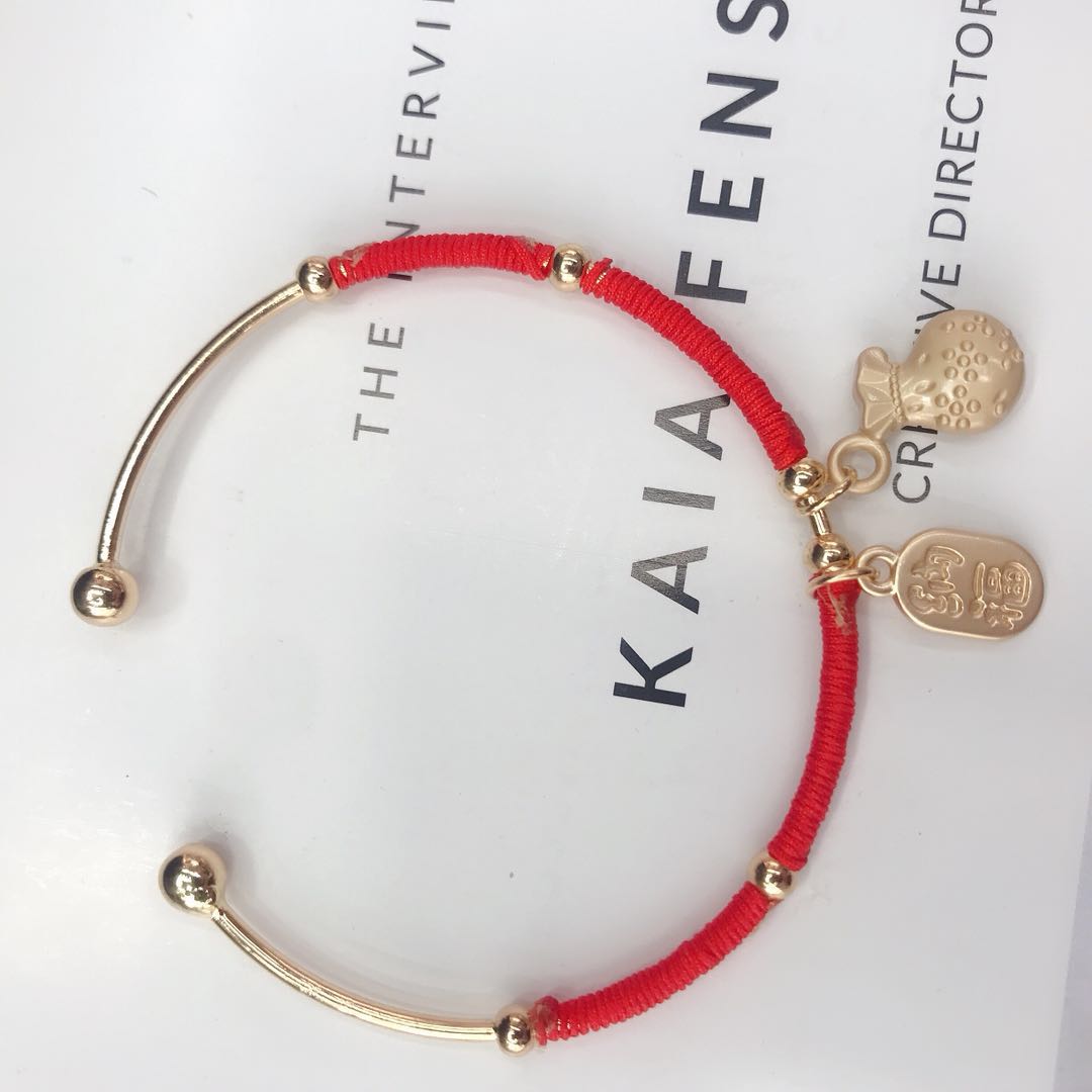 About fortune pocket born red rope bracelet female transfer hand-woven simple open bracelet thumbnail