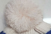 Baby wearing Panda Knit Hat in Autumn