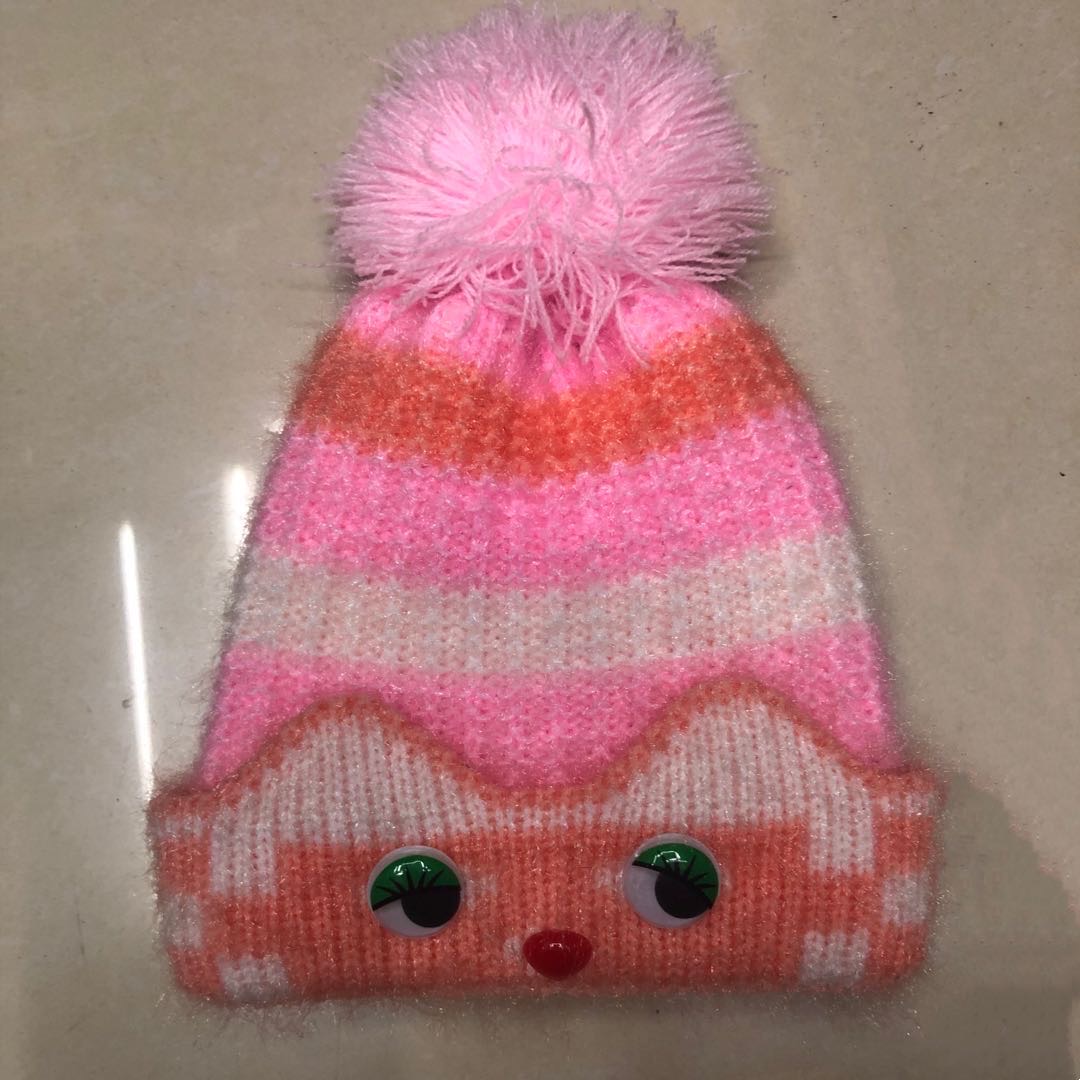 Baby Hat Autumn Winter Korean Cartoon Knitted Hat Boys And Girls New Fashion Pullover Hat Children's Hat