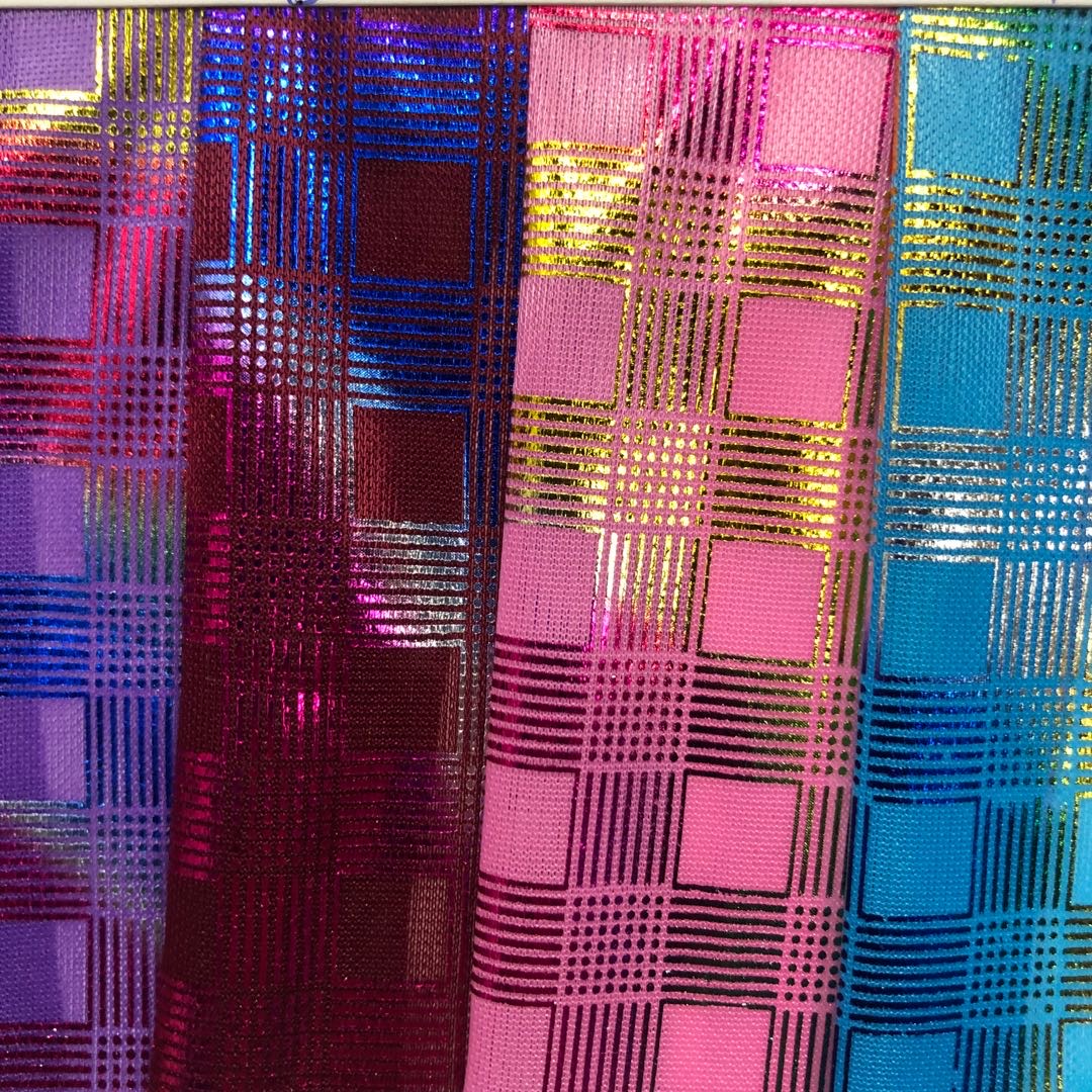 七彩格子烫金布面料布料多色饰品辅料产品图
