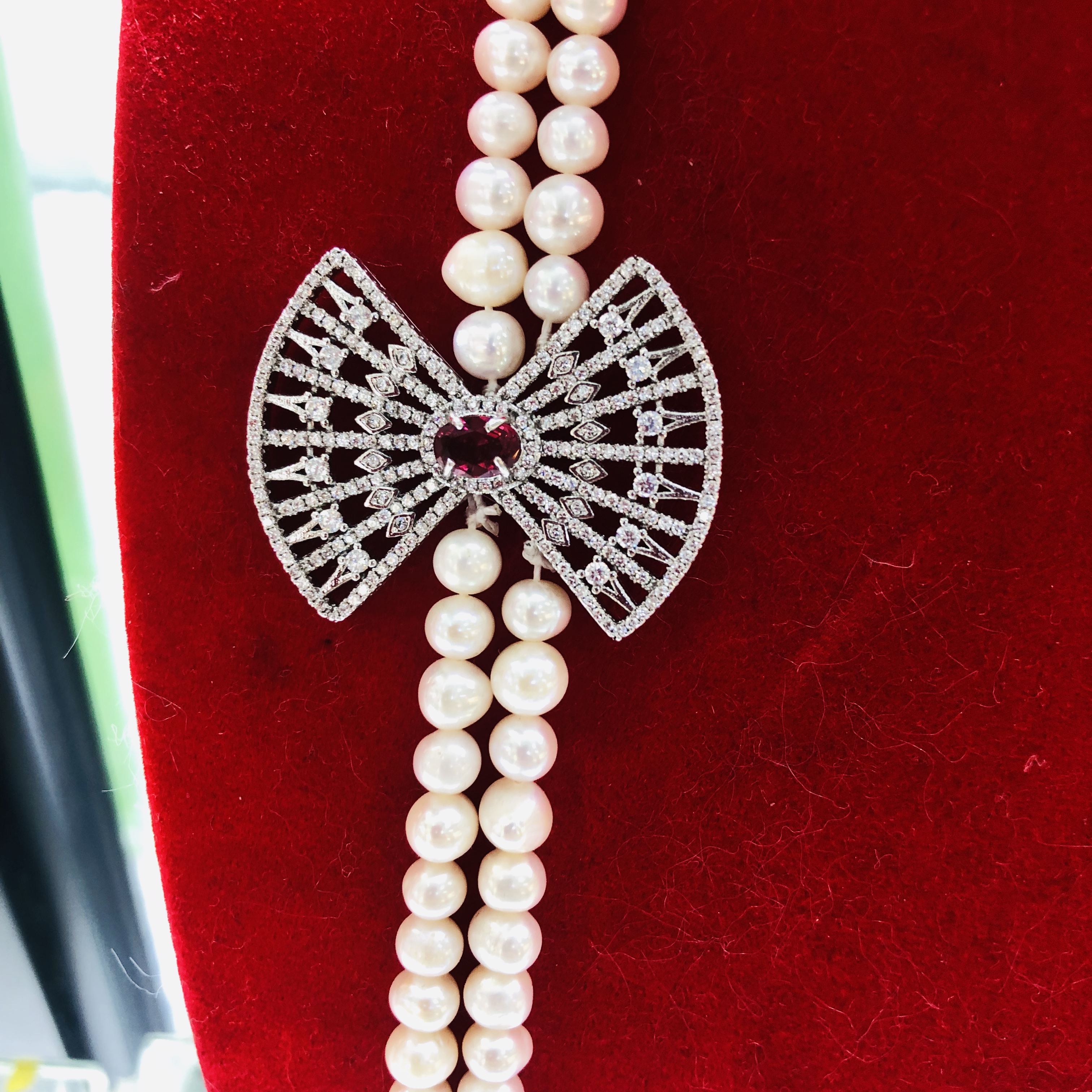 珍珠项链自产自销天然淡水珍强光白色淡水珍珠项链送妈妈款母亲节礼物正品女产品图