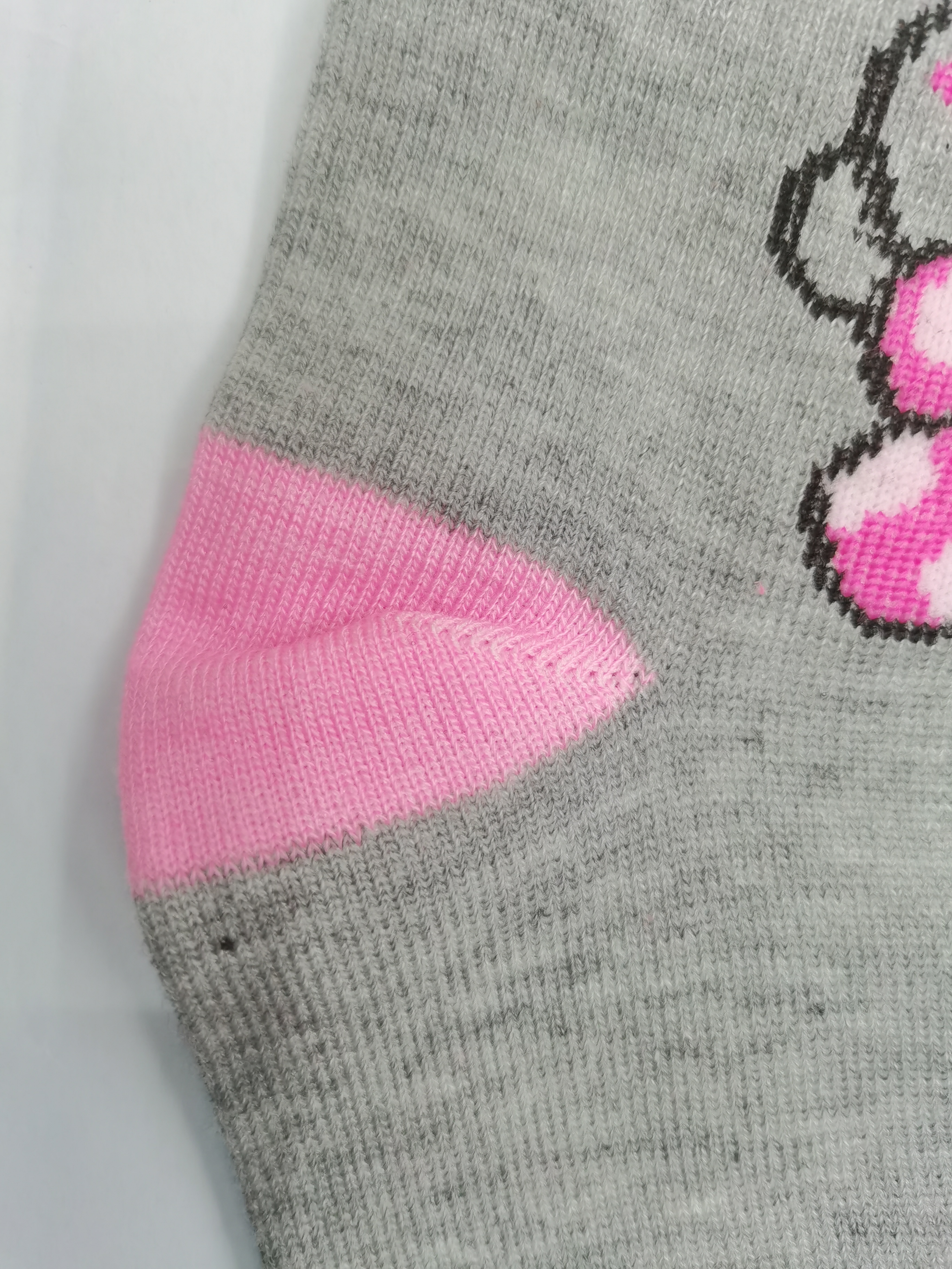 厂家直销外贸舒适粉系卡通小熊中厚女袜中筒袜细节图