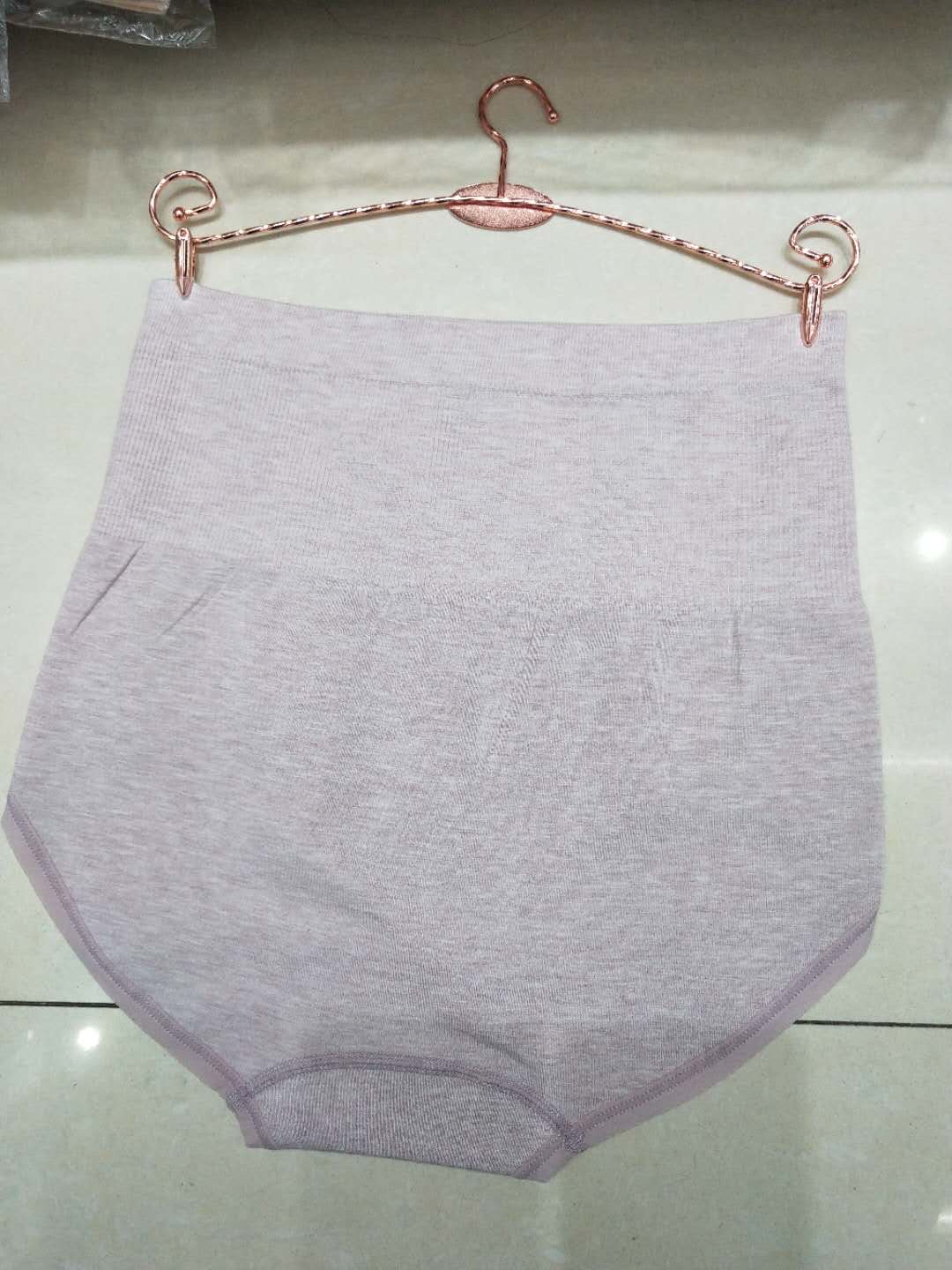 1908# Seamless Color Yarn Large Version High Waist Belly Comfortable Multi-Color Women's Panties details Picture