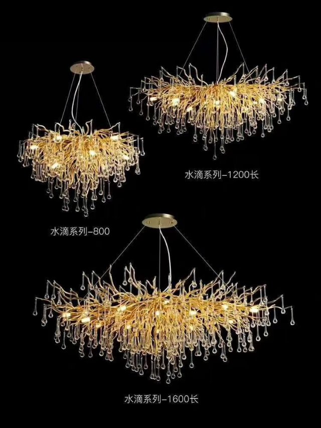 The water-drop-shaped pendant lamp is modern and simple details Picture