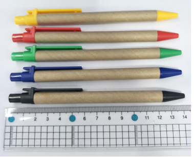 牛皮纸管环保圆珠笔再生纸质简约商务纸筒笔圆珠笔产品图