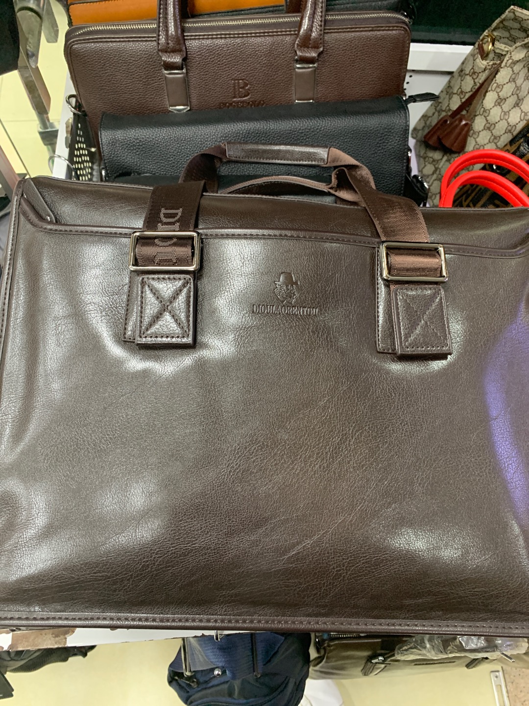 Men's handbag Brown boutique men's handbag business men's handbag horizontal style one-shoulder bag leather briefcase computer bag bovine leather bag thumbnail