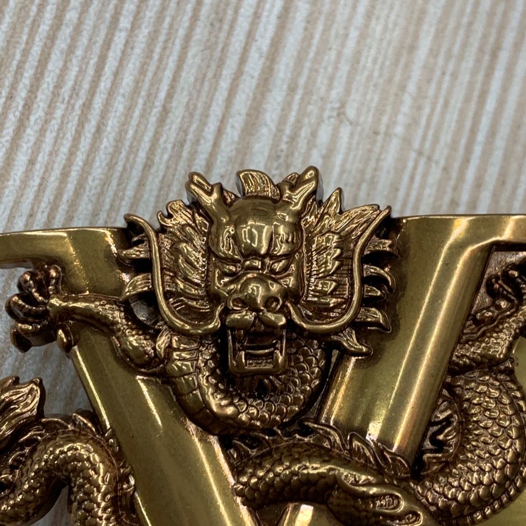 Fashion Animal Gold Men's Belt Buckle Square Plate Buckle Specification drawing